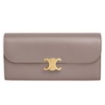 CELINE LARGE WALLET TRIOMPHE IN SHINY CALFSKIN OAT BEIGE