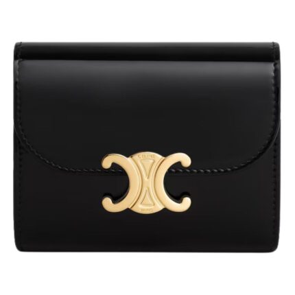 CELINE SMALL FLAP WALLET TRIOMPHE IN PATENT CALFSKIN