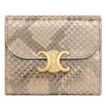 CELINE SMALL FLAP WALLET TRIOMPHE IN PEARLY PYTHON NATURAL