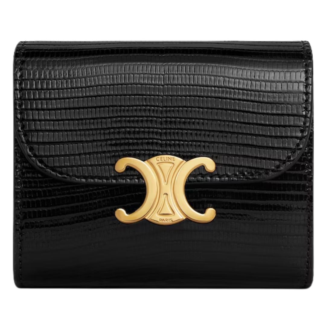 1 CELINE SMALL FLAP WALLET TRIOMPHE IN LIZARD