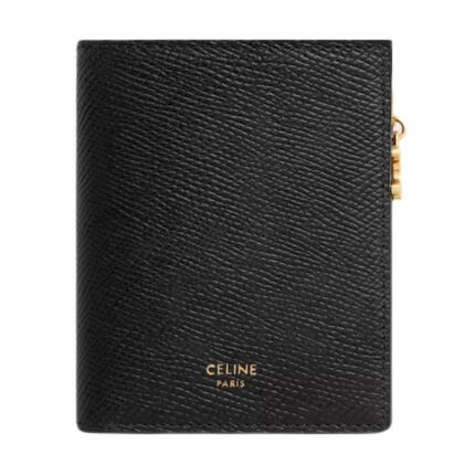 CELINE COMPACT WALLET TRIOMPHE CHARMS IN GRAINED CALFSKIN RICE
