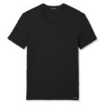 TOM FORD COTTON V NECK T SHIRT BLACK