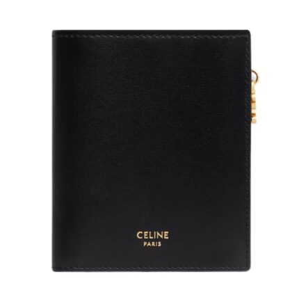 CELINE COMPACT WALLET TRIOMPHE CHARMS IN SHINY CALFSKIN