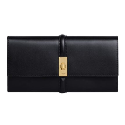 CELINE LARGE WALLET 16 IN SATINATED CALFSKIN BLACK