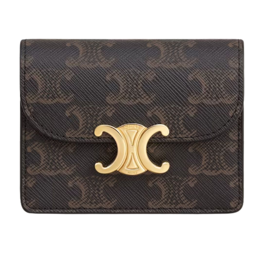 1 CELINE BUSINESS CARD HOLDER TRIOMPHE IN CANVAS AND LAMBSKIN
