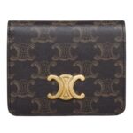 CELINE TRIOMPHE COMPACT WALLET IN TRIOMPHE CANVAS