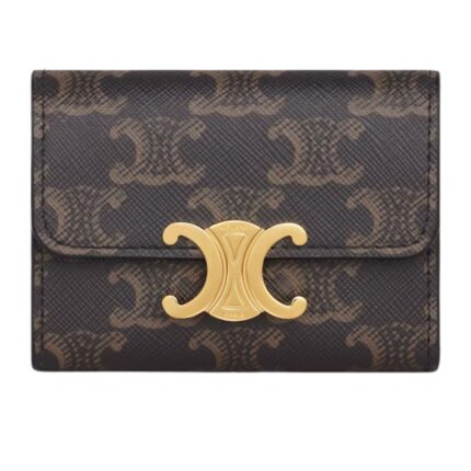 CELINE COMPACT WALLET WITH COIN TRIOMPHE IN CANVAS