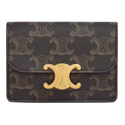 CELINE CARD HOLDER WITH FLAP TRIOMPHE IN TRIOMPHE CANVAS