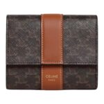 CELINE SMALL TRIFOLD WALLET IN TRIOMPHE CANVAS AND LAMBSKIN
