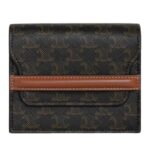 CELINE BUSINESS CARD HOLDER IN TRIOMPHE CANVAS AND LAMBSKIN