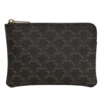 CELINE COIN AND CARD POUCH IN TRIOMPHE CANVAS