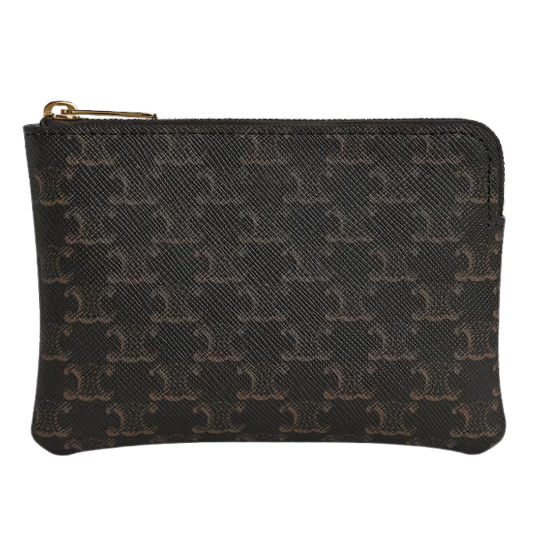 1 CELINE COIN AND CARD POUCH IN TRIOMPHE CANVAS