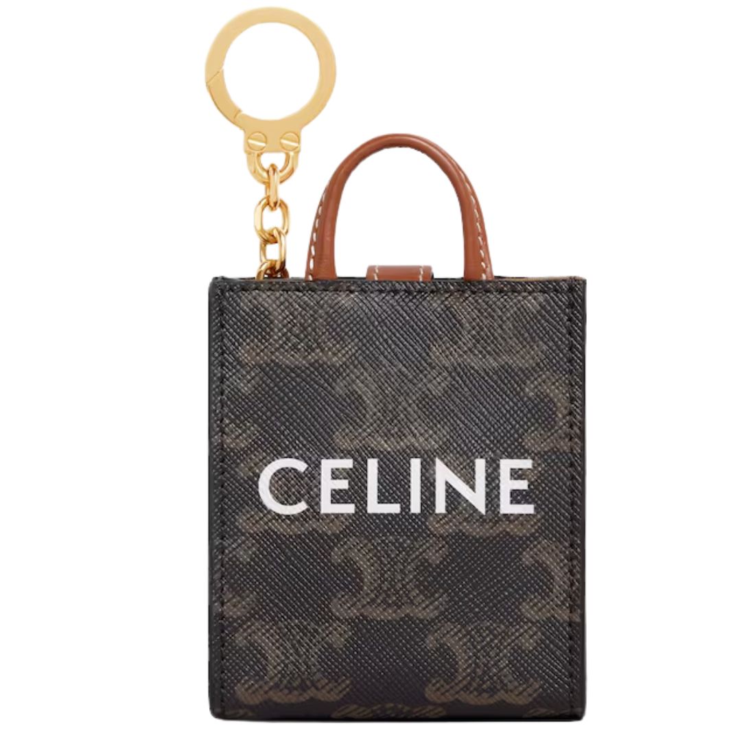 1 CELINE MICRO VERTICAL CABAS IN TRIOMPHE CANVAS AND CALFSKIN