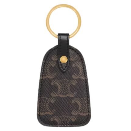 CELINE KEY HOLDER IN TRIOMPHE CANVAS AND CALFSKIN