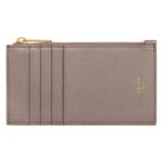 CELINE ZIPPED COMPACT CARD HOLDER ESSENTIALS IN GRAINED CALFSKIN BLACK
