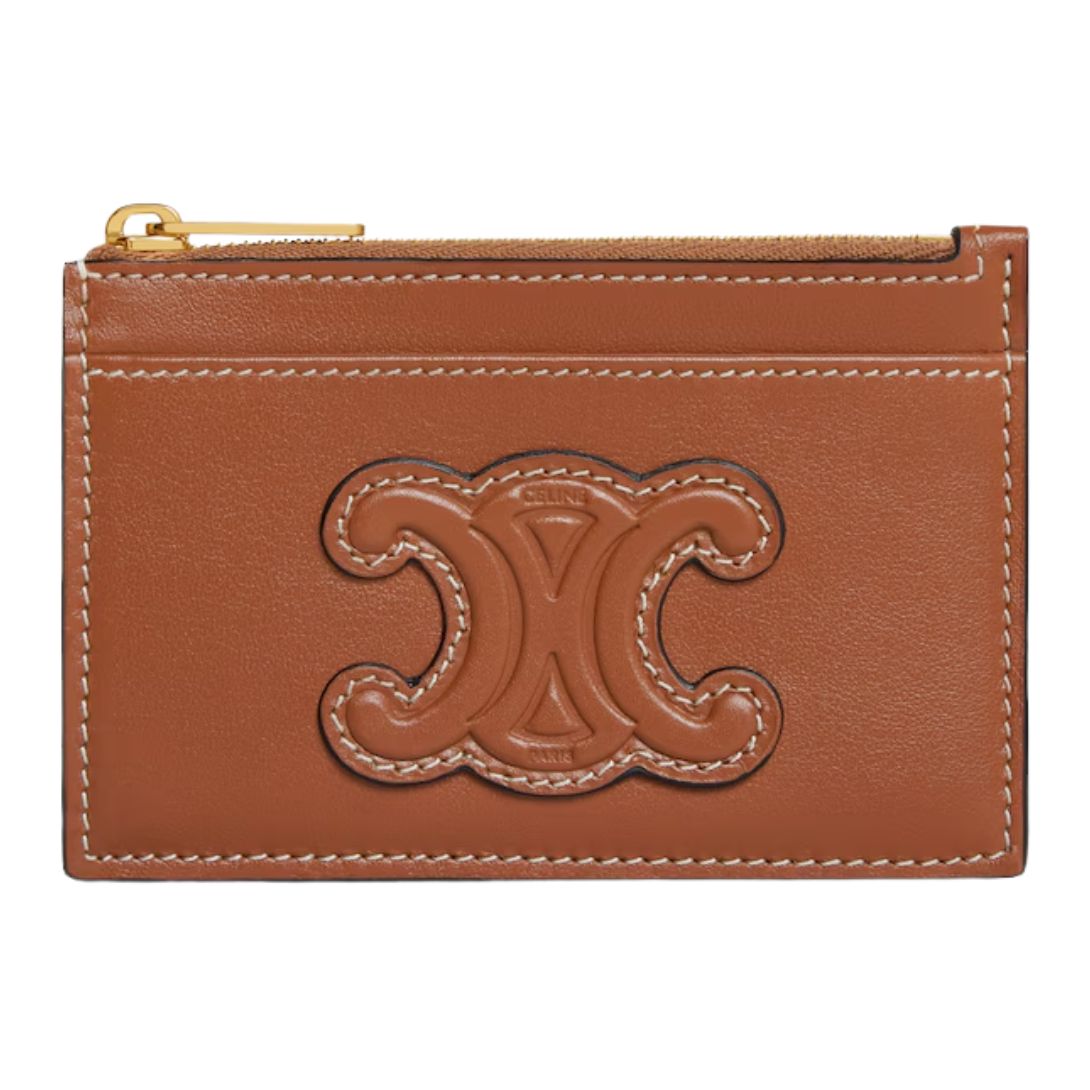 1 CELINE ZIPPED CARD HOLDER IN SMOOTH LAMBSKIN