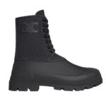 CELINE RILEY LACE UP BOOT IN CANVAS CARAMEL