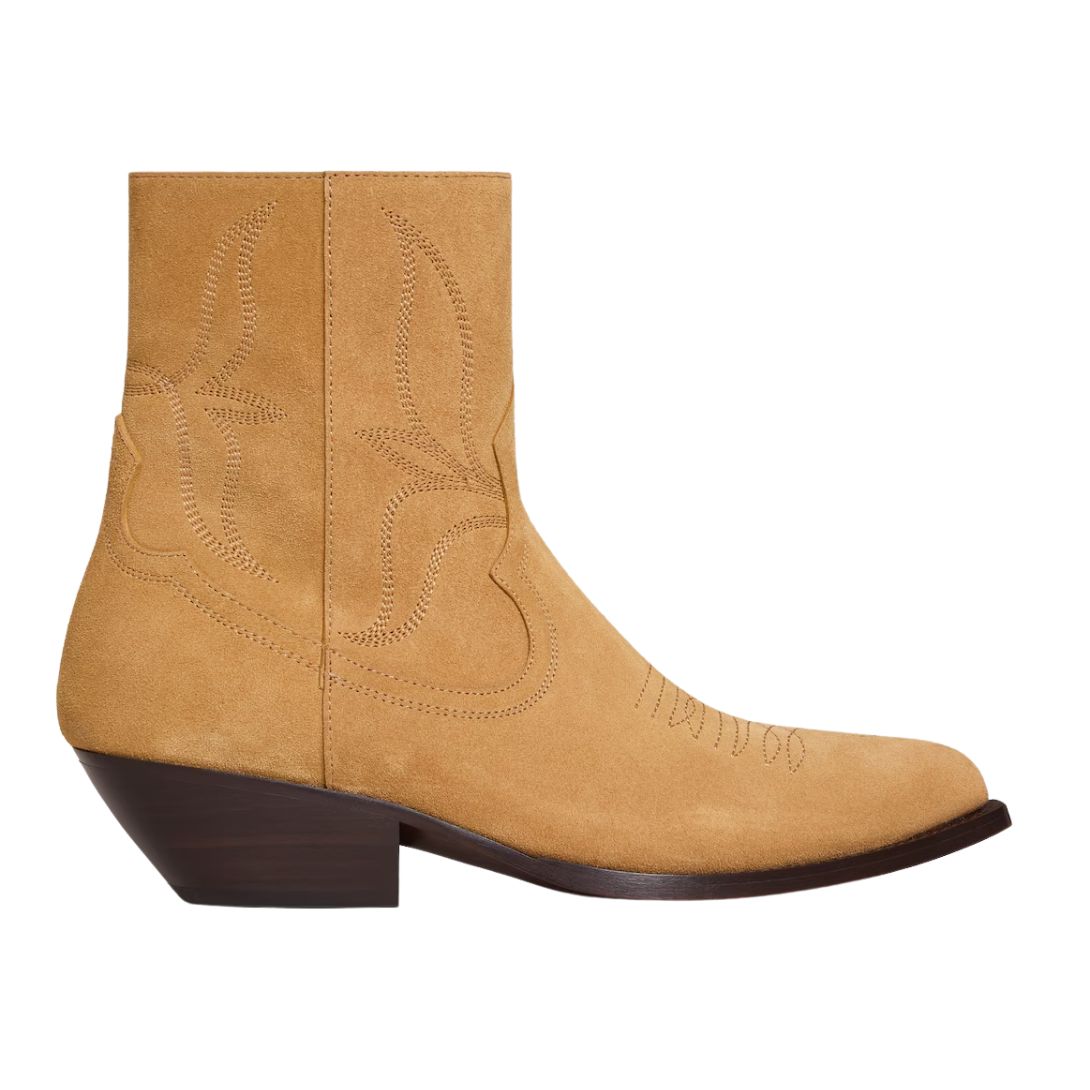 1 CELINE LEON ZIPPED BOOT IN SUEDE CALFSKIN