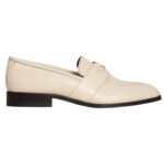 CELINE MALAQUAIS TRIOMPHE LOAFER IN POLISHED BULL LIGHT TAN