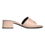 CELINE CLEMENCE MULE IN LAMBSKIN AND PATENT CALFSKIN BLACK