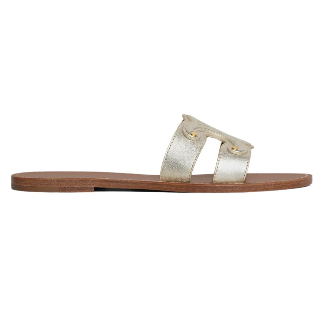 1 CELINE TRIOMPHE MULE IN METALIZED CALFSKIN