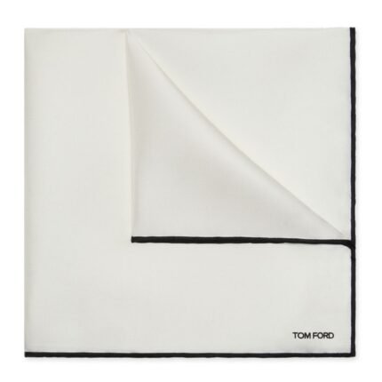 TOM FORD SATIN POCKET SQUARE CHALK