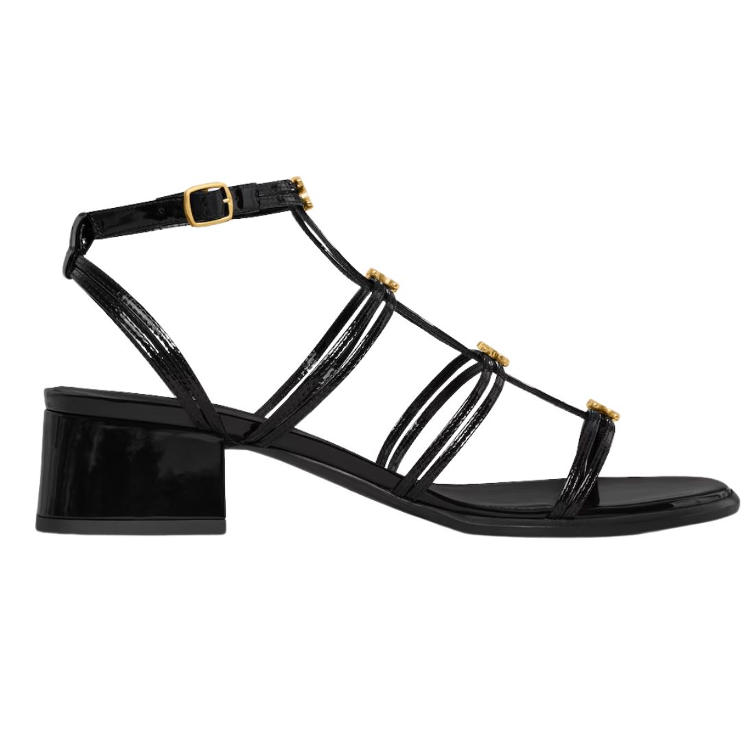 1 CELINE CLEMENCE MULTI TRIOMPHE SANDAL IN GLOSSY CALFSKIN