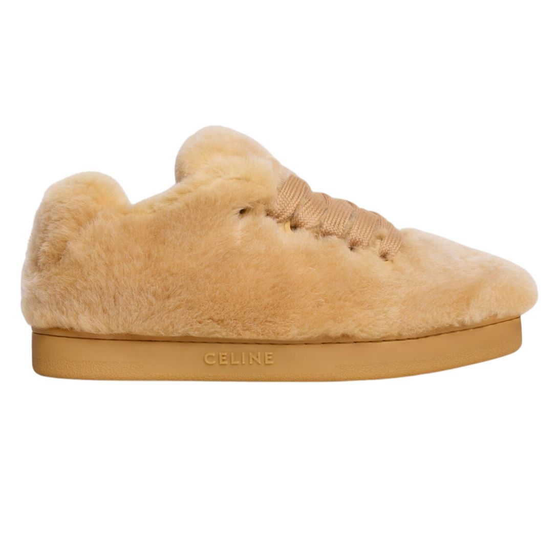1 CELINE HUNTINGTON LOW TOP SNEAKER IN SHEARLING