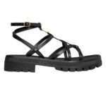 CELINE CLEA TRIOMPHE STRAPPY SANDAL IN CALFSKIN VEGETAL TANNING TAN
