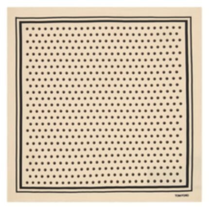 TOM FORD POLKA DOT SQUARE DESIGN POCKET SQUARE GREY
