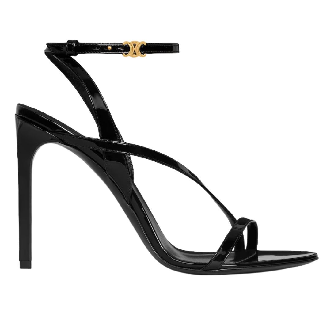1 CELINE AVA TRIOMPHE STILETTO SANDAL IN PATENT CALFSKIN