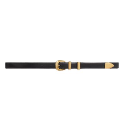 CELINE SMALL WESTERN BELT IN TAURILLON LEATHER BLACK