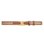 CELINE MEDIUM TRIOMPHE BELT IN TEXTILE WITH RAFFIA EFFECT AND CALFSKIN