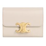 CELINE COMPACT WALLET WITH COIN TRIOMPHE IN SHINY CALFSKIN BRONZE