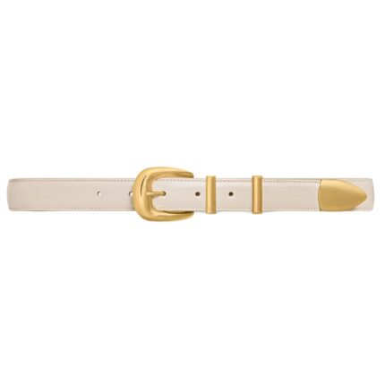 CELINE MEDIUM WESTERN BELT IN TAURILLON LEATHER PALE BEIGE