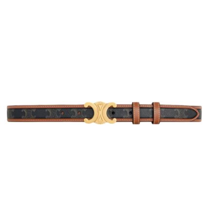 CELINE MEDIUM TRIOMPHE BELT IN TRIOMPHE CANVAS AND CALFSKIN