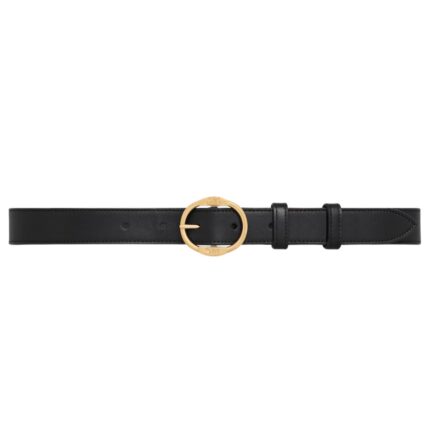 CELINE MEDIUM TWIN TRIOMPHE BELT IN VINTAGE CALFSKIN BLACK