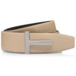 TOM FORD GRAIN LEATHER T ICON BELT BROWN