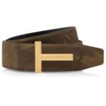 TOM FORD CAMO NUBUCK T ICON BELT