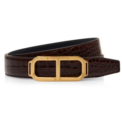 TOM FORD PRINTED CROC STADIUM T BELT