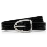 TOM FORD PRINTED ALLIGATOR ANGLED BUCKLE BELT