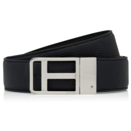 TOM FORD GRAIN LEATHER FRAMED T BELT