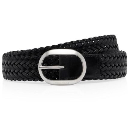 TOM FORD WOVEN LEATHER OVAL BELT