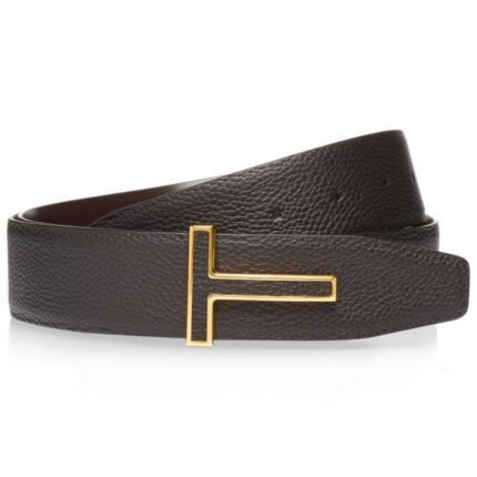 TOM FORD GRAIN LEATHER AND SMOOTH LEATHER LEATHER INSERT T BELT