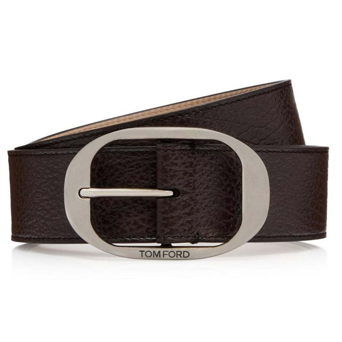 1 TOM FORD GRAIN LEATHER OVAL BELT