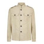 TOM FORD COTTON SATIN STAND COLLAR OUTERSHIRT