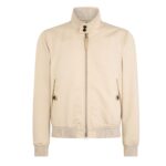 TOM FORD COTTON SILK HARRINGTON MIDNIGHT NAVY