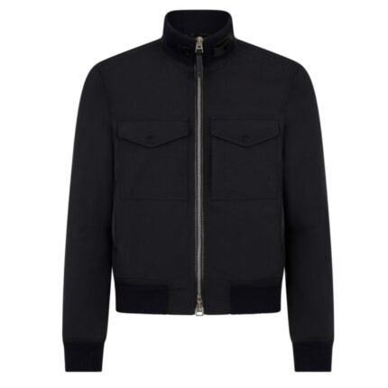 TOM FORD HAZED SILK KNITTED TRIM BLOUSON