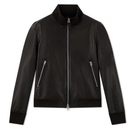 TOM FORD GRAIN LEATHER TRACK BOMBER
