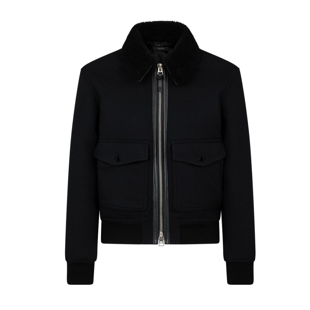 1 TOM FORD SHEARLING COLLAR BLOUSON